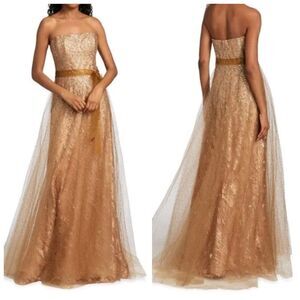 Rene Ruiz Collection Strapless Sequin-Embellished Gown size 6 new